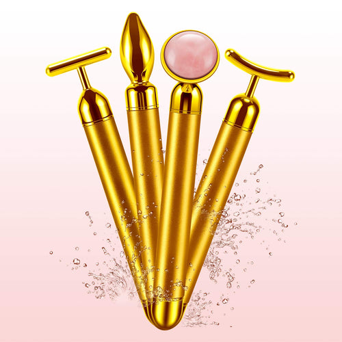 24K Gold Energy Beauty Bar Electric Facial Massage Roller