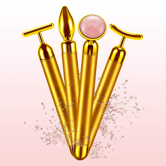 24K Gold Energy Beauty Bar Electric Facial Massage Roller